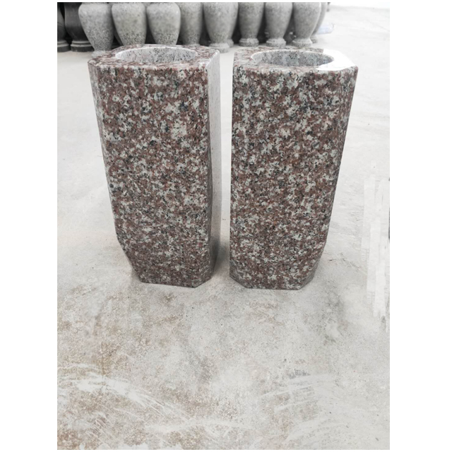 Brown Granite Tapered Grave Vase Buy Cemetery Vase, Memorial Vase