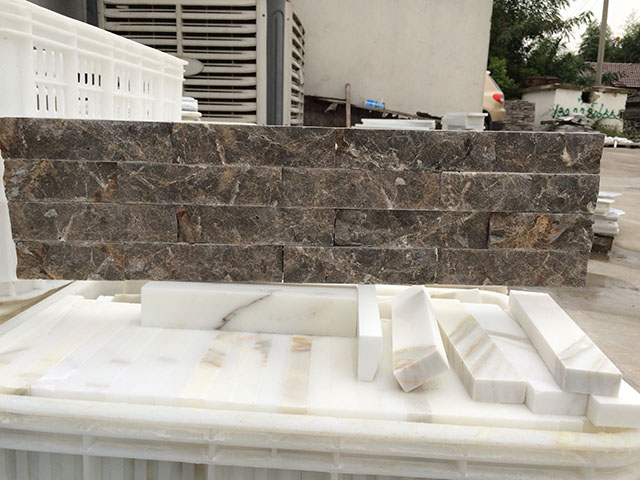 Dark Emperador ledger stone Panel