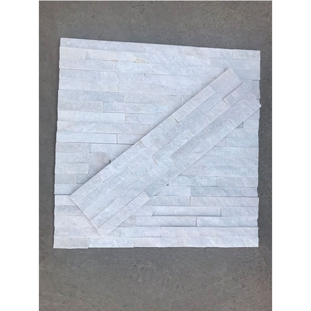 White quartzite stone veneer