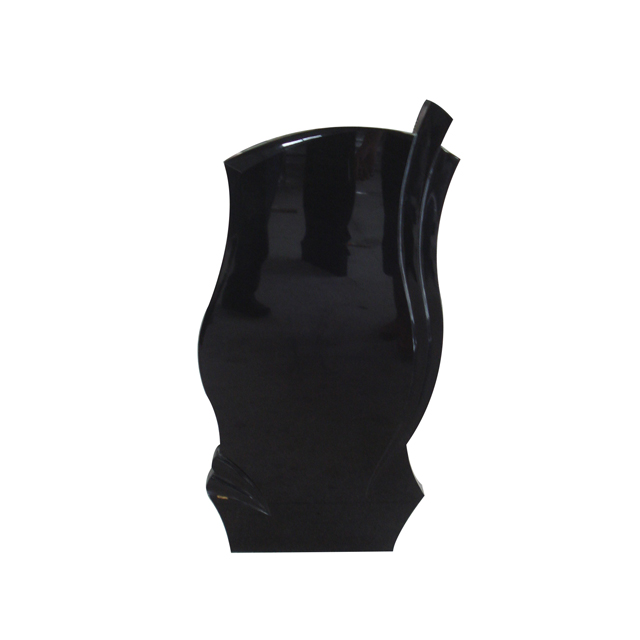 Black Granite Single Headstone d