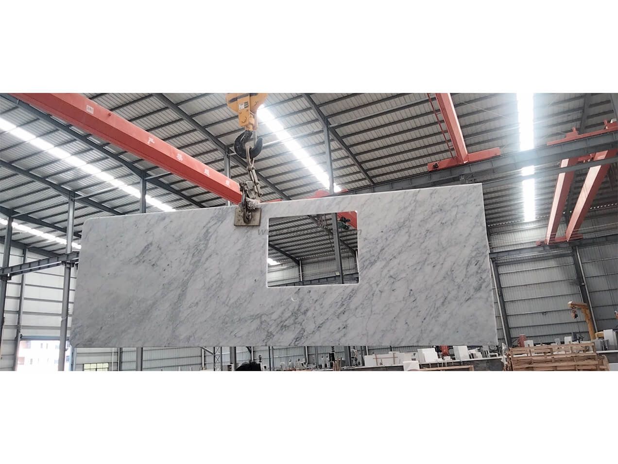 Italian White Marble Kitchen Countertop Island Top