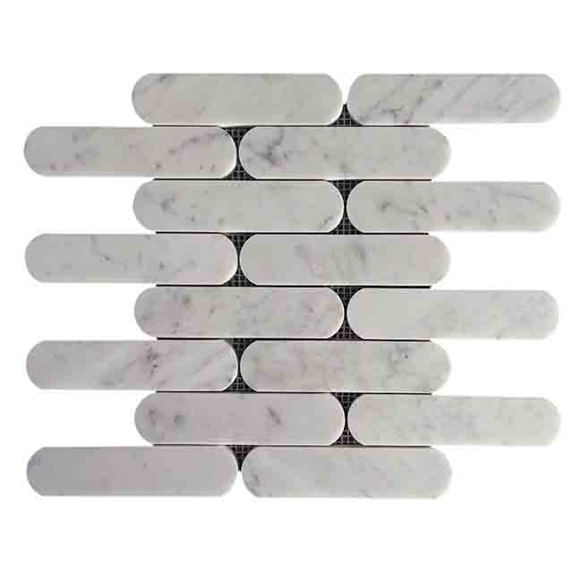 Carrara Marble Capsule Mosaic Tile