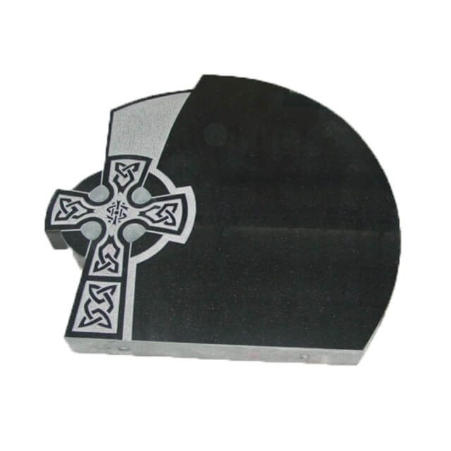 Black granite Cross headstone
