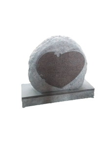 Mahogany Red Granite Single Heart Upright Headstone