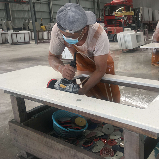 Polished Quartz Kitchentop Sink Cutout