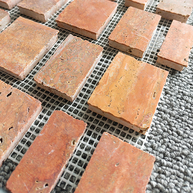 Rough Cut Travertine Stone Mosaic Tile