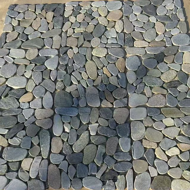 Flat Pebble Mosaic Tile 