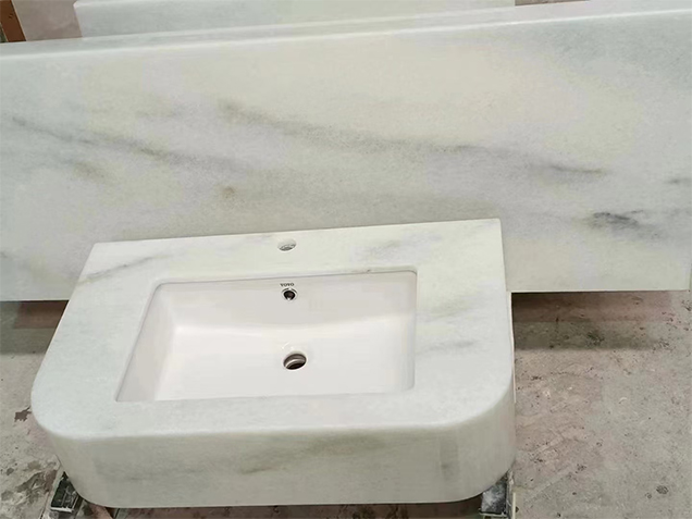 Columbia White Marble Bathroom Top