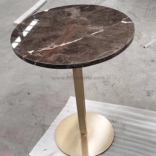 Brown Marble Stone Top Dinning Coffee Table