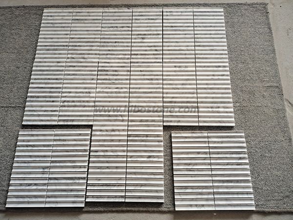 White Marble Concave Mosaic Tiles