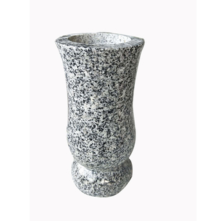 Light Grey Granite Round Flower Vase 
