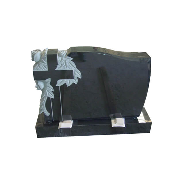 China Granite Headstone with Cross and Rose