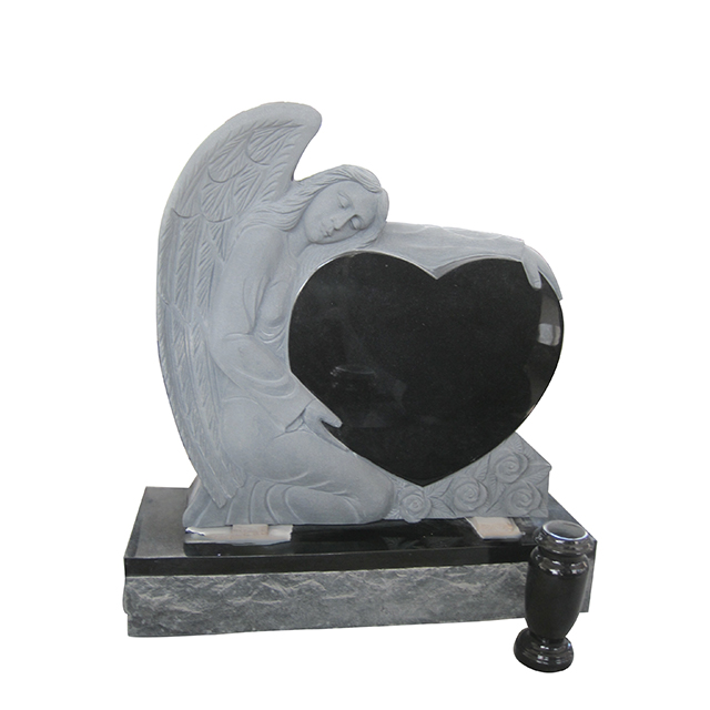 Black Granite Angle Gravestone