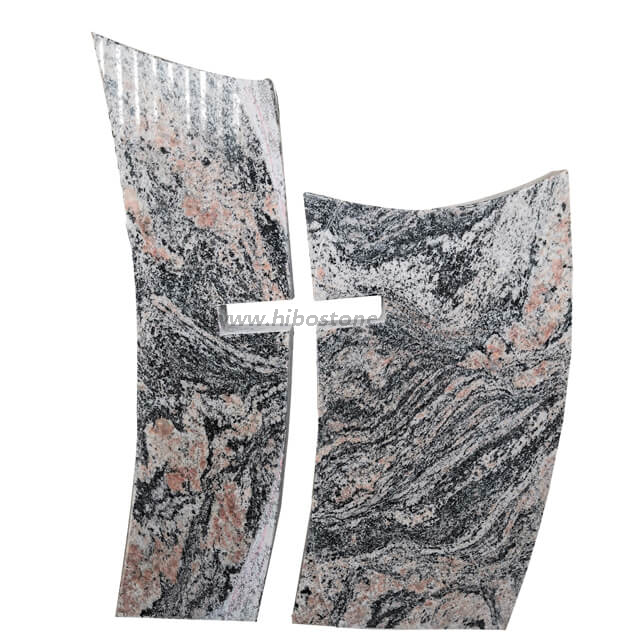 Juparana Granite Cross Gravestone