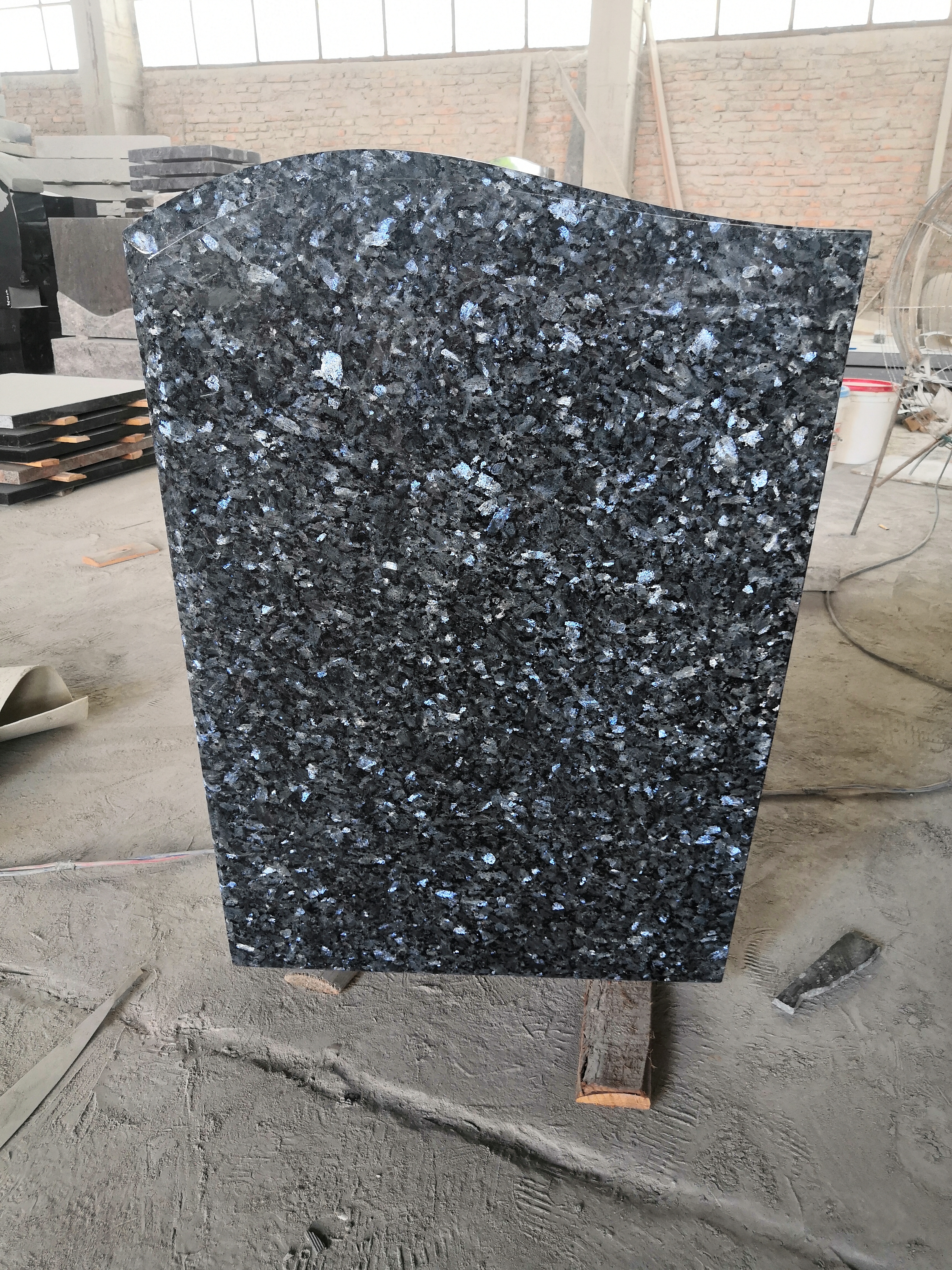 Blue Pearl Granite Headstone