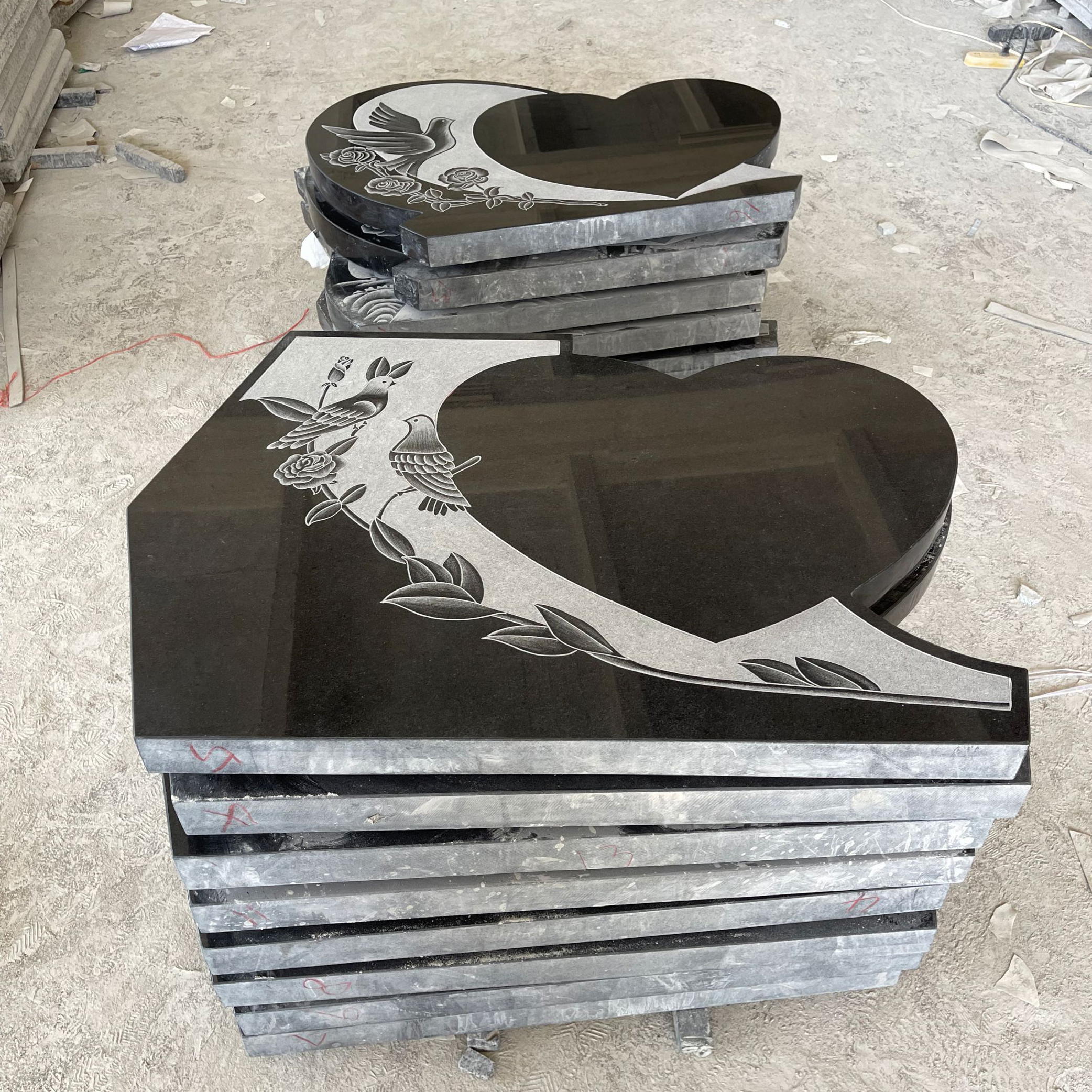 Black Granite love heart monument