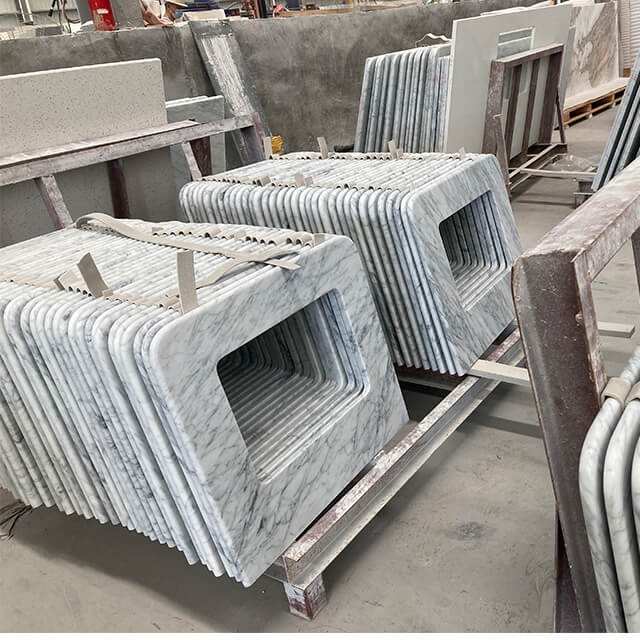 Carrara White Marble Stone Vanity Tops