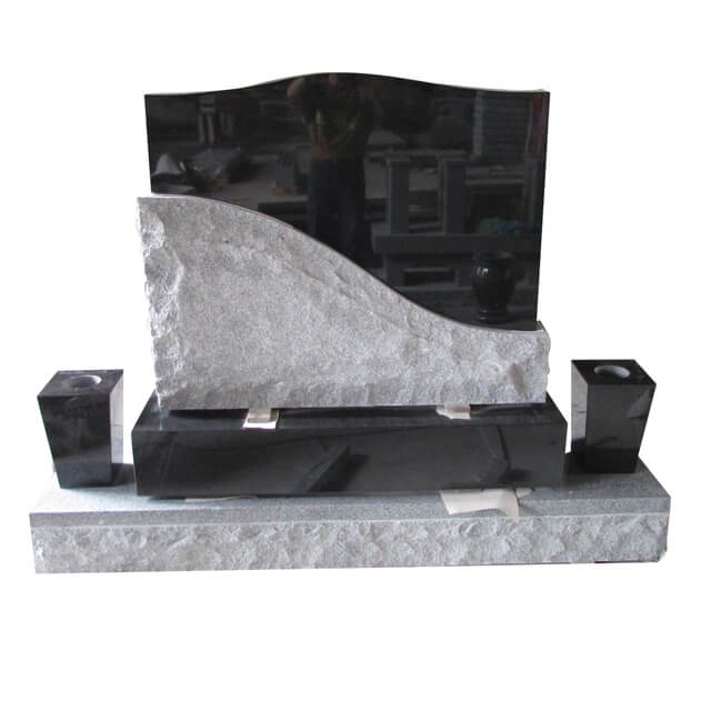 Black Granite Upright Headstone