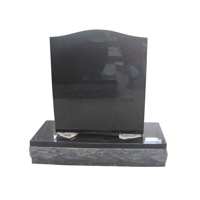 18″ x 6″ x 24″ SerpTop Single Upright Headstone In Dark Grey Granite 