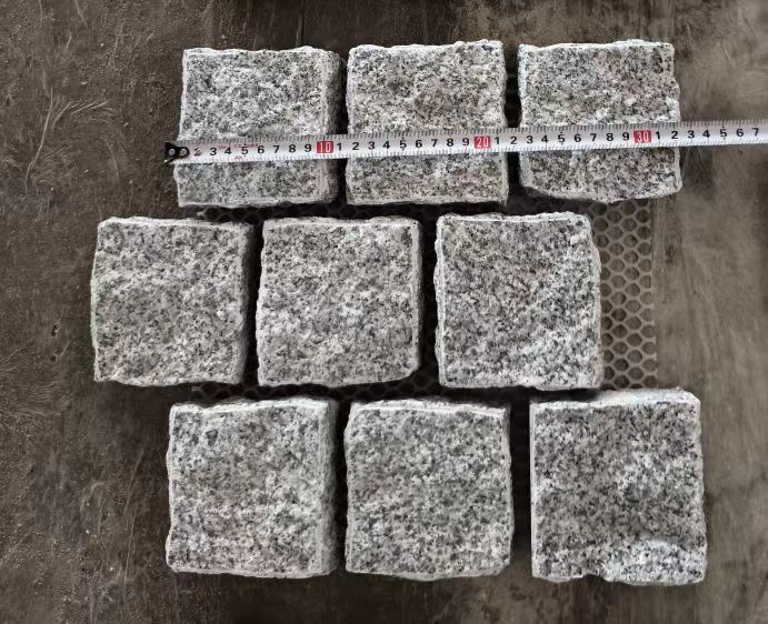 Light grey granite cobble stone