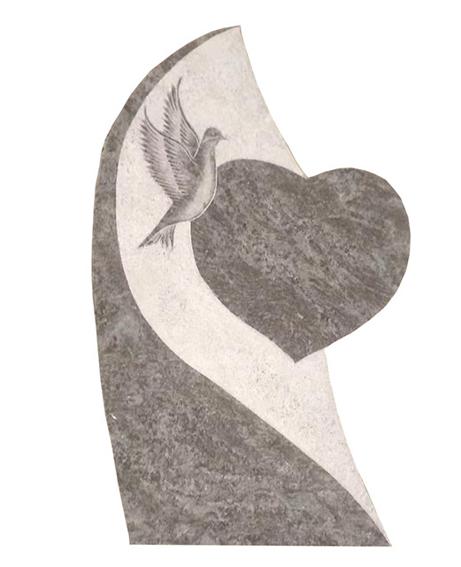Granite Headstone with heart shape