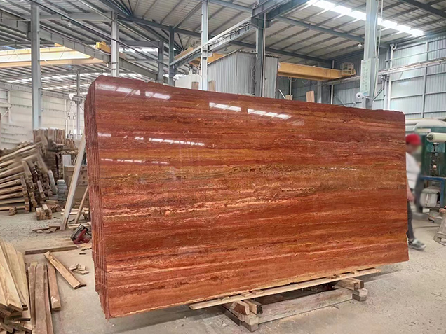 Red Travertine Slab