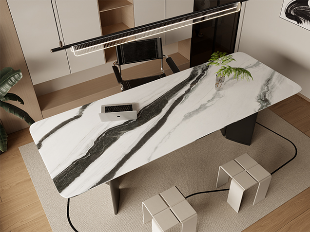 Sintered Stone Table Top Panda White