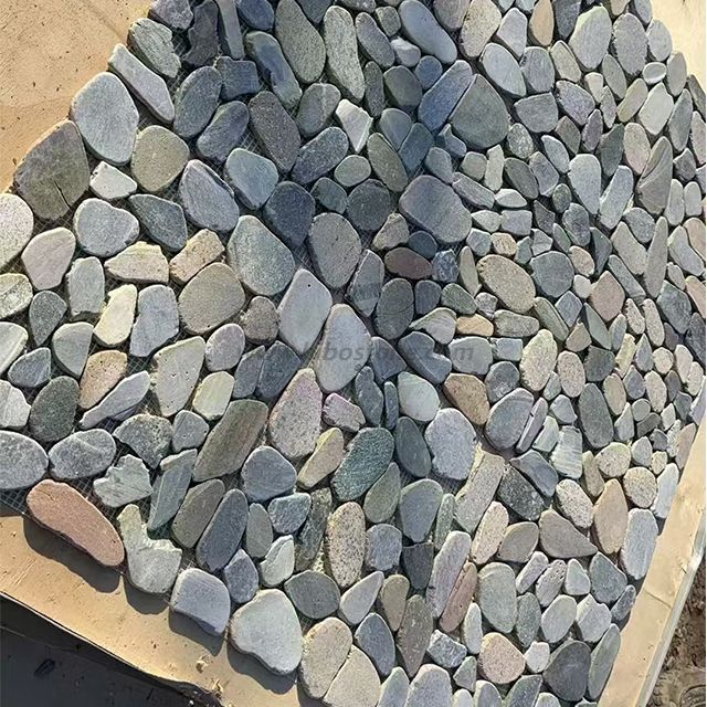 Flat Pebble Mosaic Tile 