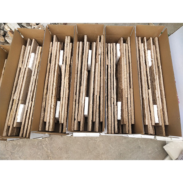 Stacked stone inside packing