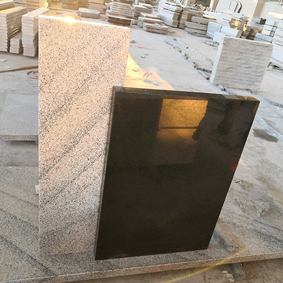 Grey and Black Granite headstones