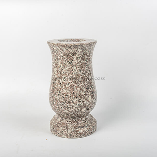 Brown Granite Cemetery Vase 