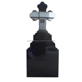 Black Orthodox Cross Headstone