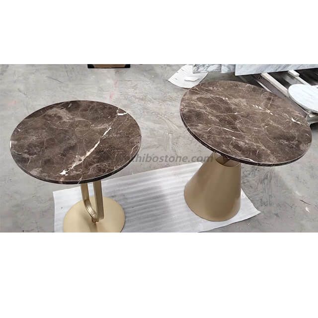Brown Marble Stone Top Dinning Coffee Table