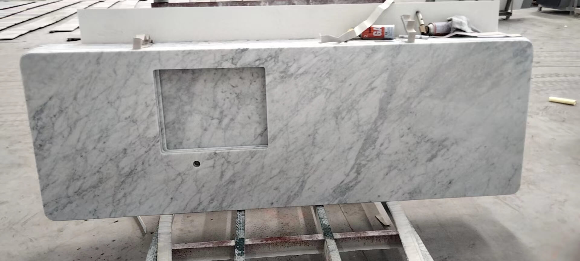 Carrara White Marble Kitchen Countertops