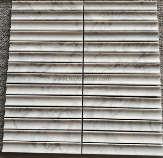 White Marble Concave Mosaic Tiles