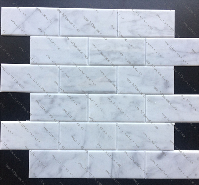 Carrara White Marble Subway Self Adhesive tiles