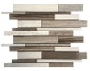 Wooden White Large Liner Mosaic Tile