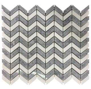 China Thassos White Chevron Marble Mosaic Supplier