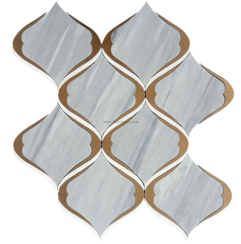 Grey Marble Lantern Mosaic Tile 