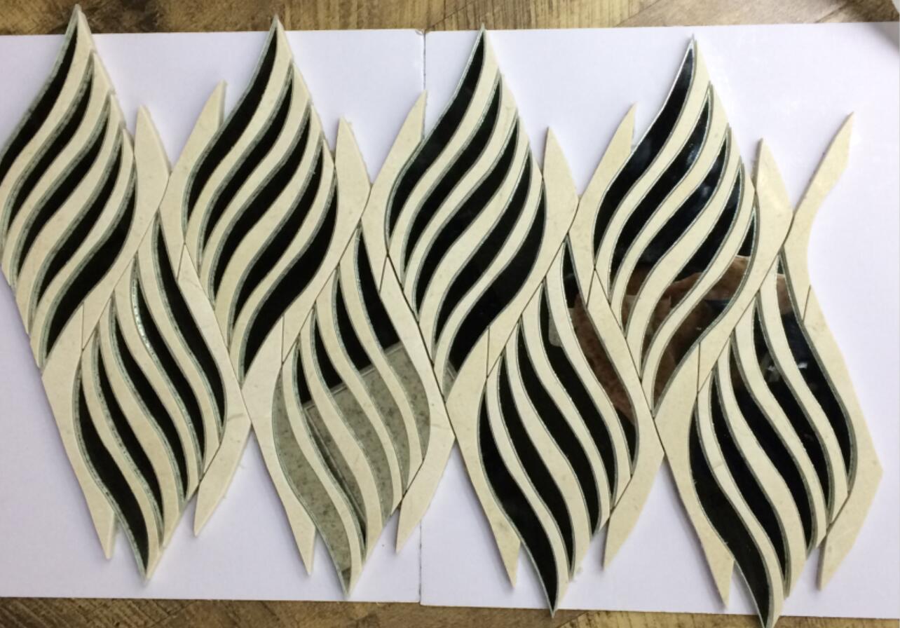 crema marfil waterjet mosaic