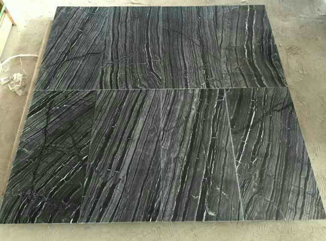 Antique black marble tiles