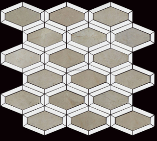 China Beige Marble Long Hexagon Mosaic Tile Manufacturer