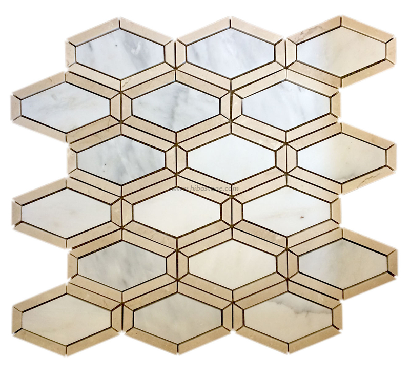China Oriental White Long Hexagon Mosaic Tile Manufacturer