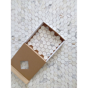 Calacatta Gold Marble Hexagon Mosaic Tiles