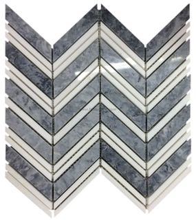 China Grey Marble Chevron Mosaic