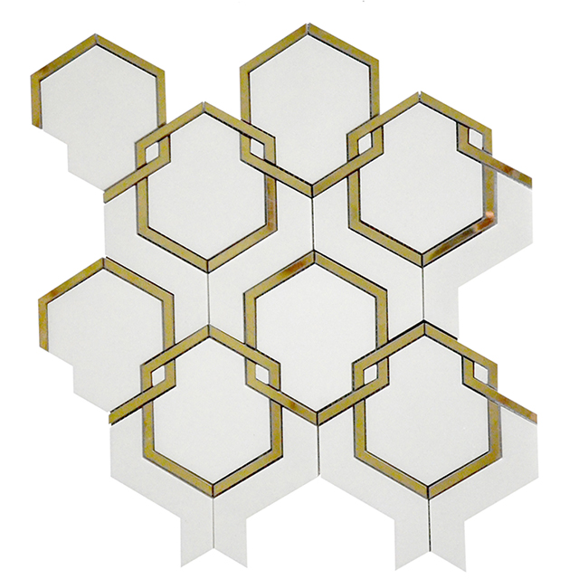 Water Jet mosaic with stainless tiles