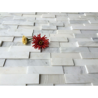 3D Oriental White Marble Ledger Panels Polished