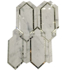 Carrara White Marble With Mirror Water Jet Mosaic Tiles