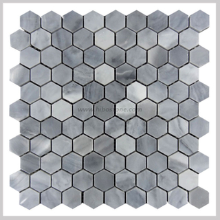 Pacific Grey Marble Hexagon Mosaic