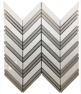 China Thassos White Chevron Mosaic Tile